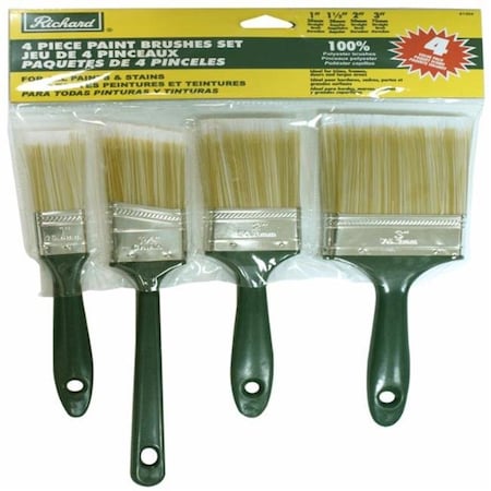 A Richard Tools 81304 4 Piece Paint Brush 1in-1.50 In. Angular 2 & 3 In.